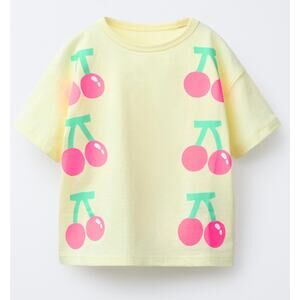 ZARA Cherries Boxy Tee Size 2